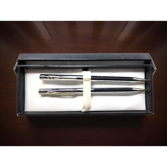 Vintage  1980s  Pierre Cardin pen and mechanical pencil set in its original text - Picture 6 of 8